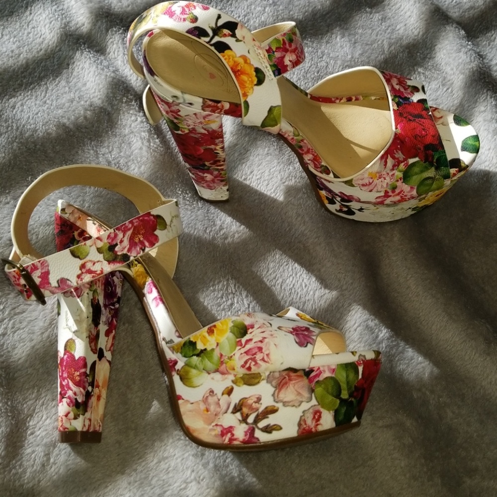 Floral Print High Heels